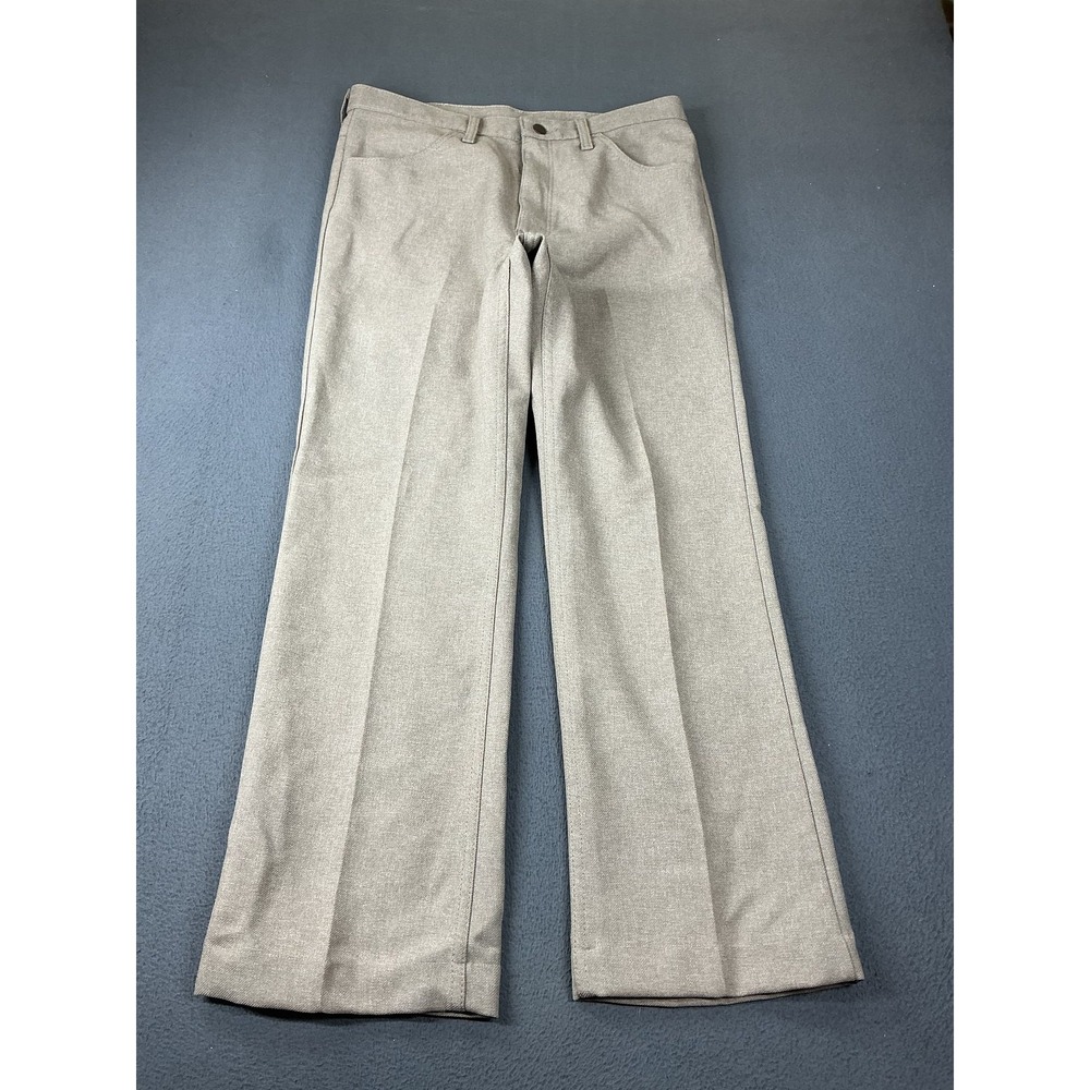 Wrangler Pants Mens 32x32 Beige Dress Pants Regular Fit Tweed Flat Front Pockets
